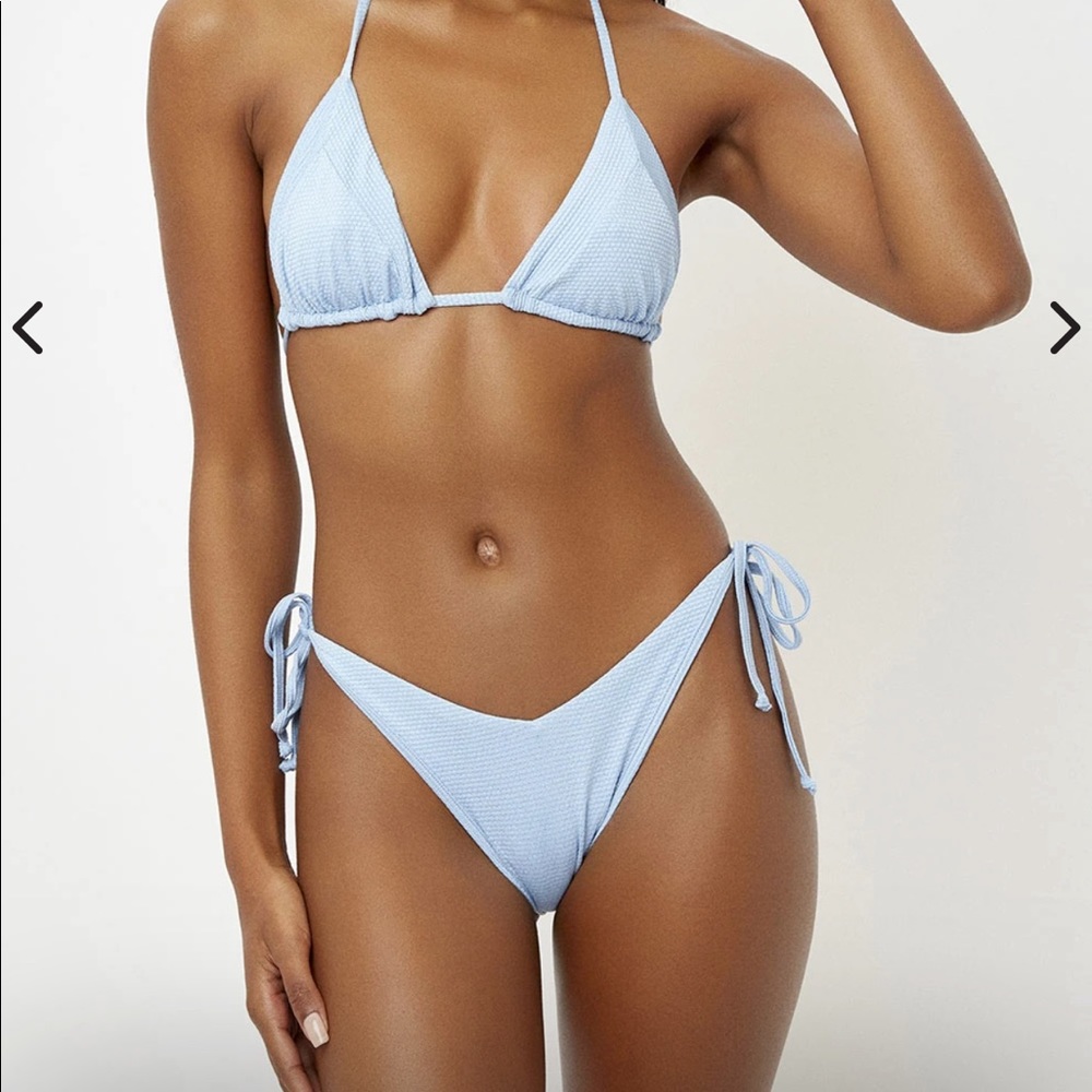 COPY - Frankie’s Bikinis Blue lurex bikini…